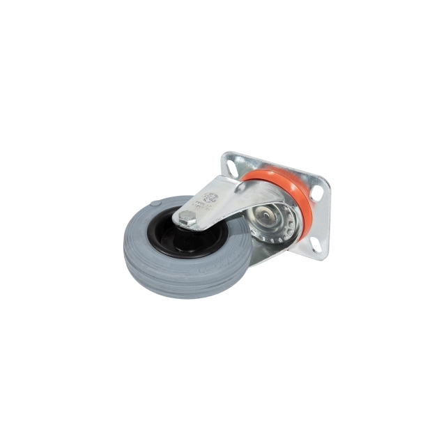 Top Plate - Swivel - Rubber Wheel Castor